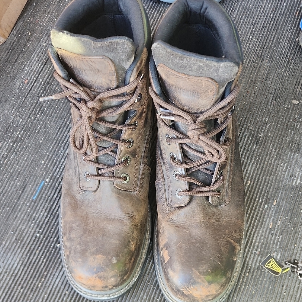 WOLVERINE FLOOR HAND 6" STEELE TOE SZ14 WRK BOOTS. LIGHTLY WORN